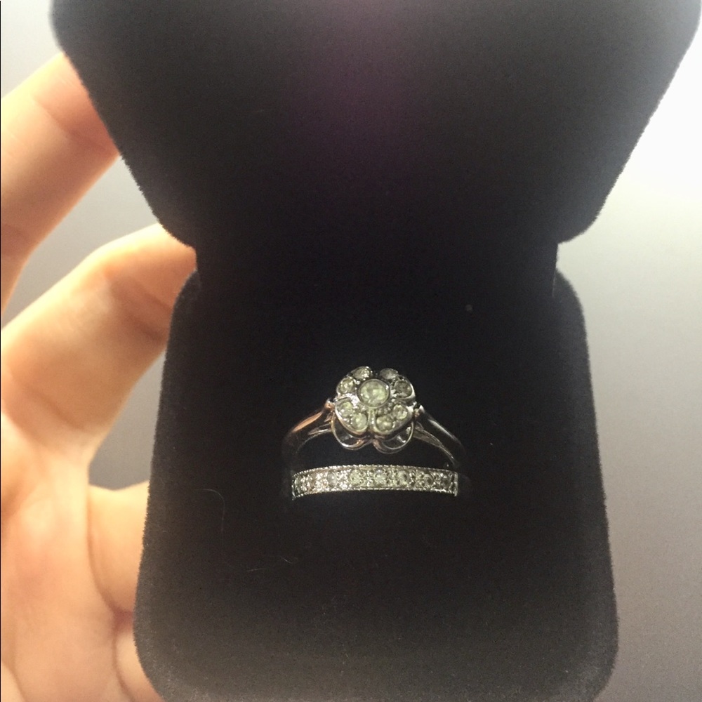 14K Gold Filled CZ Ring Set